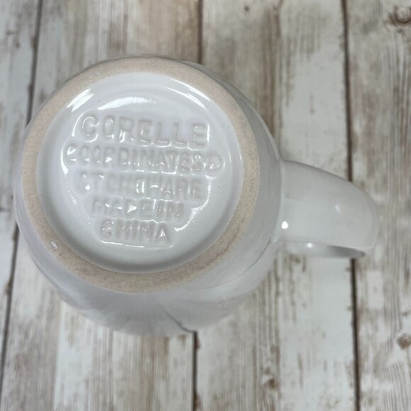 Set Of 5 CORELLE Coordinates Stoneware SOLID WHITE Snow Coffee Mugs Cups EUC - Picture 4 of 4